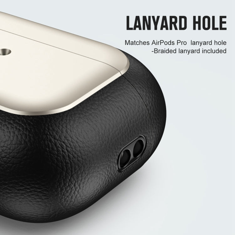 For AirPods Pro 2 Electroplated Leather Texture Wireless Earphones Protective Case(Silver) - For AirPods Pro 2 by PMC Jewellery | Online Shopping South Africa | PMC Jewellery | Buy Now Pay Later Mobicred