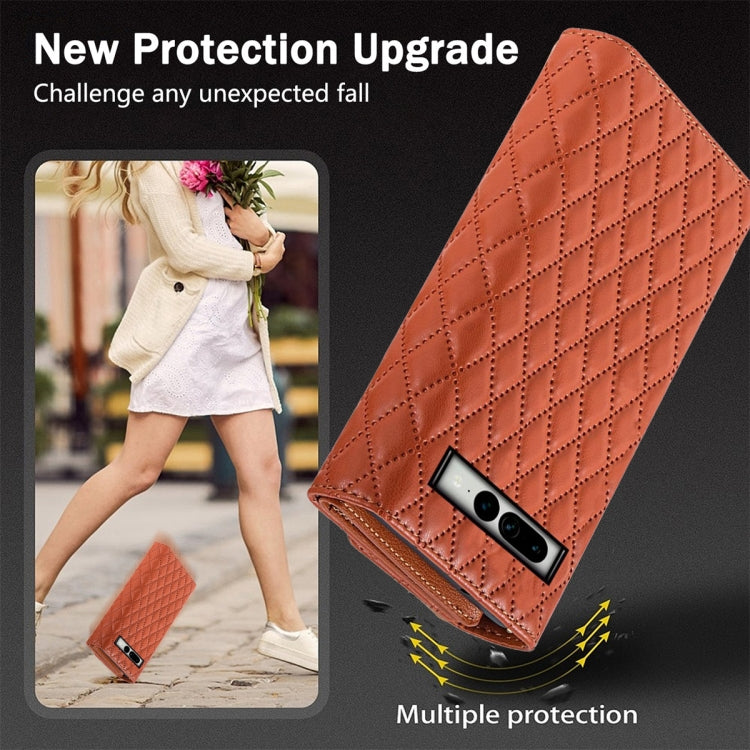 For Google Pixel 7a Zipper Multi-Card Wallet Rhombic Leather Phone Case(Brown) - free shipping - PMC TechLife - Order now!