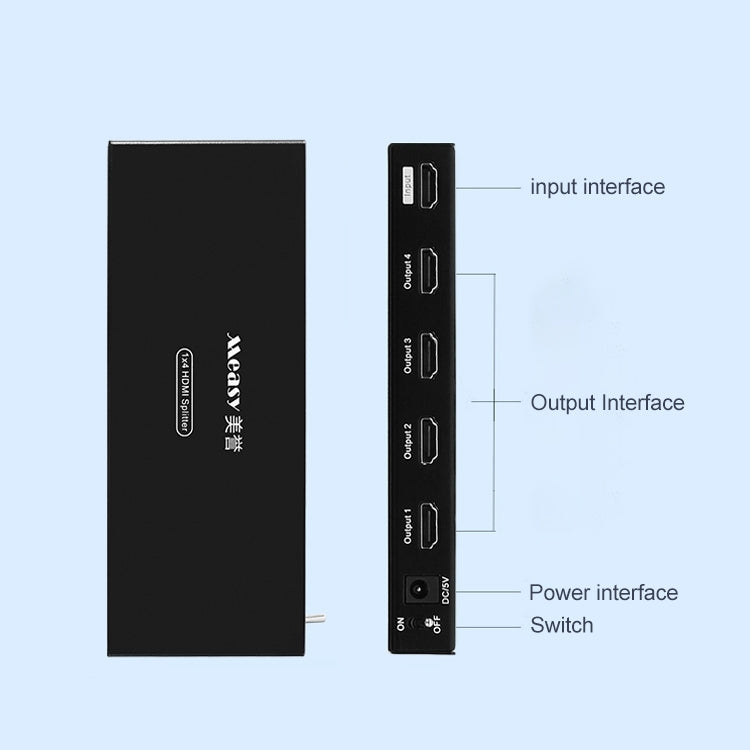 Measy SPH104 1 to 4 4K HDMI 1080P Simultaneous Display Splitter(UK Plug) - Splitter by Measy | Online Shopping South Africa | PMC Jewellery | Buy Now Pay Later Mobicred