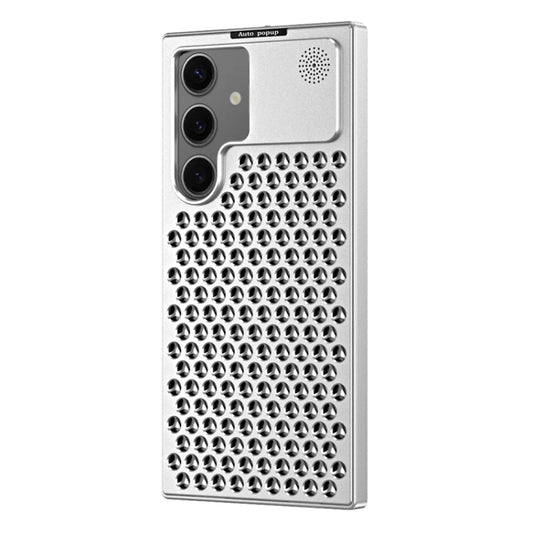 For Samsung Galaxy S24 5G R-JUST RJ58 Aromatherapy Metal Cooling Phone Case(Silver) - Galaxy S24 5G Cases by R-JUST | Online Shopping South Africa | PMC Jewellery | Buy Now Pay Later Mobicred