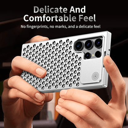 For Samsung Galaxy S23 Ultra 5G R-JUST RJ58 Aromatherapy Metal Cooling Phone Case(Black) - Galaxy S23 Ultra 5G Cases by R-JUST | Online Shopping South Africa | PMC Jewellery