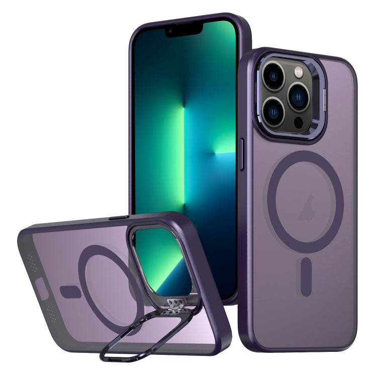 For iPhone 13 Pro Max Metal Invisible Camera Holder MagSafe Magnetic Phone Case(Purple) - iPhone 13 Pro Max Cases by PMC TechLife | Online Shopping South Africa | PMC TechLife