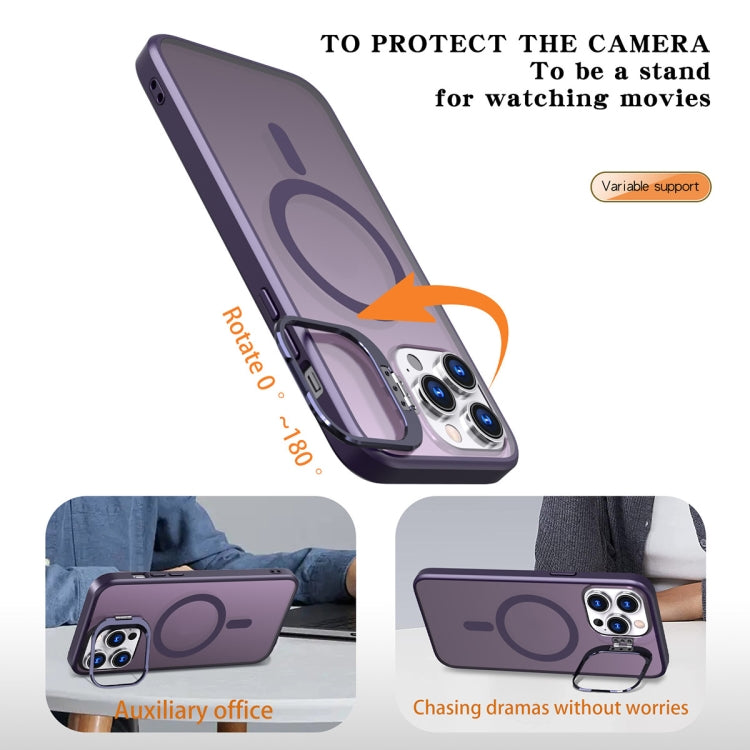 For iPhone 13 Pro Max Metal Invisible Camera Holder MagSafe Magnetic Phone Case(Purple) - iPhone 13 Pro Max Cases by PMC TechLife | Online Shopping South Africa | PMC TechLife