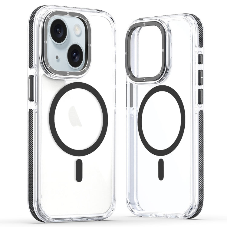 For iPhone 14 Plus Dual-Color Clear Acrylic Hybrid TPU MagSafe Phone Case(Black) - iPhone 14 Plus Cases by PMC TechLife | Online Shopping South Africa | PMC TechLife