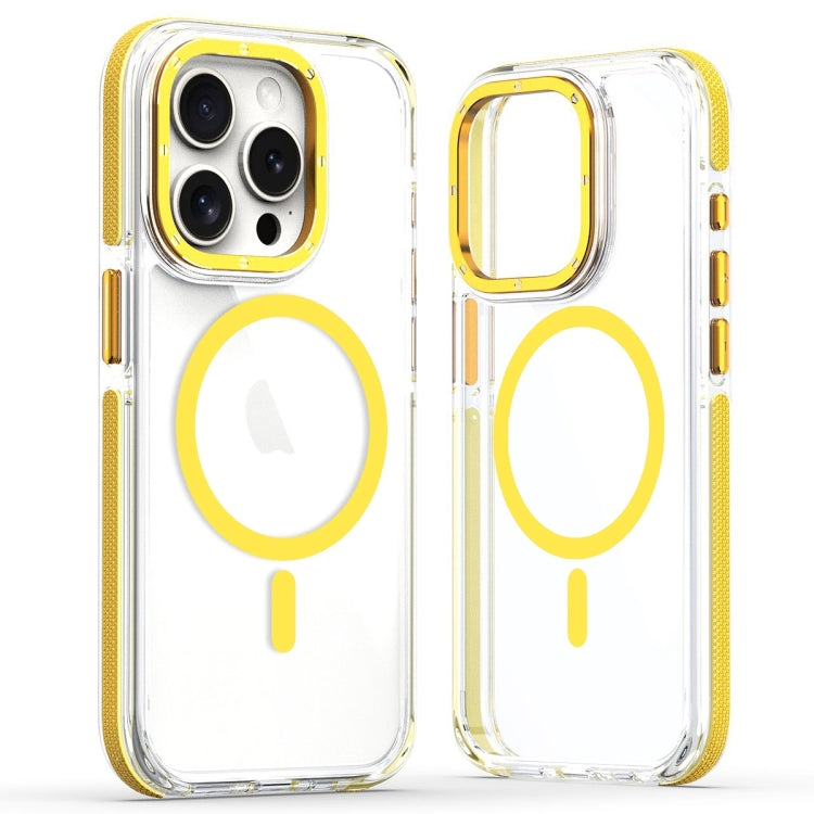 For iPhone 13 Pro Max Dual-Color Clear Acrylic Hybrid TPU MagSafe Phone Case(Yellow) - free shipping - PMC TechLife - Order now!