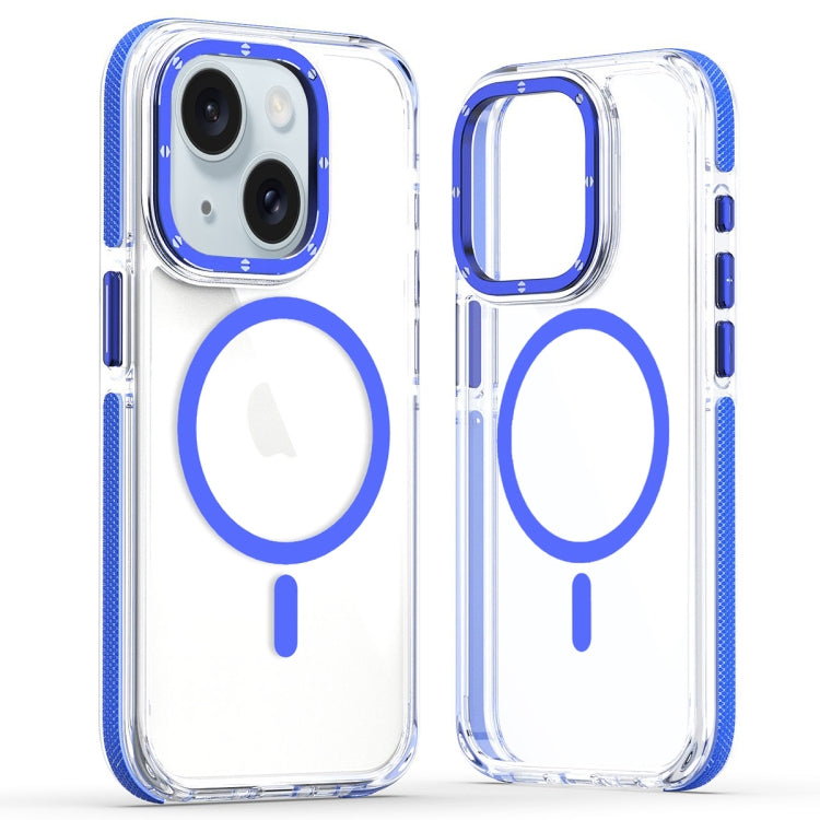 For iPhone 13 Dual-Color Clear Acrylic Hybrid TPU MagSafe Phone Case(Blue) - iPhone 13 Cases by PMC TechLife | Online Shopping South Africa | PMC TechLife