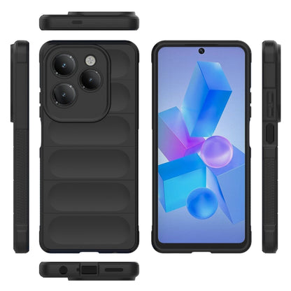 For Infinix Hot 40 Pro / Hot 40 Magic Shield TPU + Flannel Phone Case(Black) - Infinix Cases by PMC Jewellery | Online Shopping South Africa | PMC Jewellery | Buy Now Pay Later Mobicred