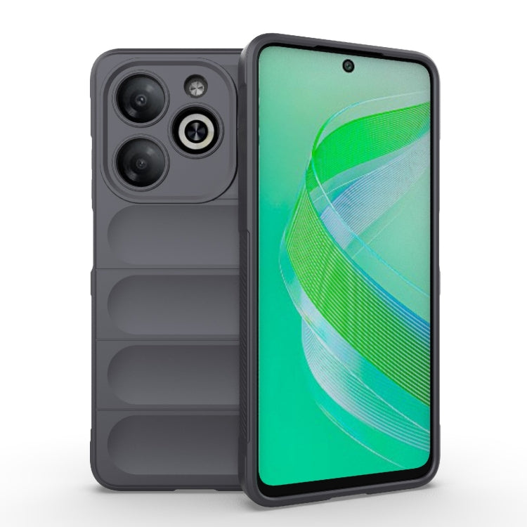 For Infinix Smart 8 Magic Shield TPU + Flannel Phone Case(Dark Grey) - Infinix Cases by PMC TechLife | Online Shopping South Africa | PMC TechLife | Buy Now Pay Later Mobicred