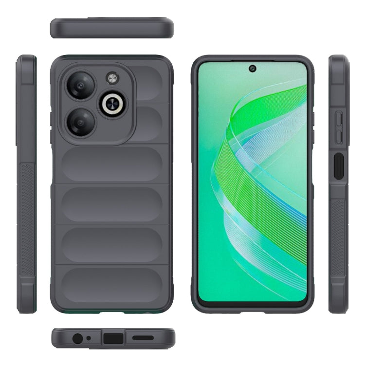 For Infinix Smart 8 Magic Shield TPU + Flannel Phone Case(Dark Grey) - Infinix Cases by PMC TechLife | Online Shopping South Africa | PMC TechLife | Buy Now Pay Later Mobicred