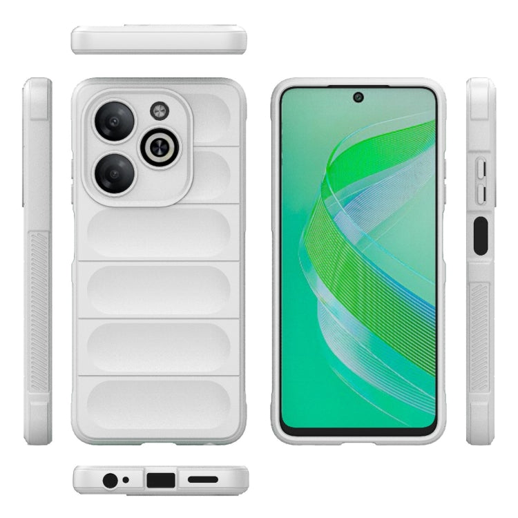 For Infinix Smart 8 Magic Shield TPU + Flannel Phone Case(White) - Infinix Cases by PMC Jewellery | Online Shopping South Africa | PMC Jewellery | Buy Now Pay Later Mobicred