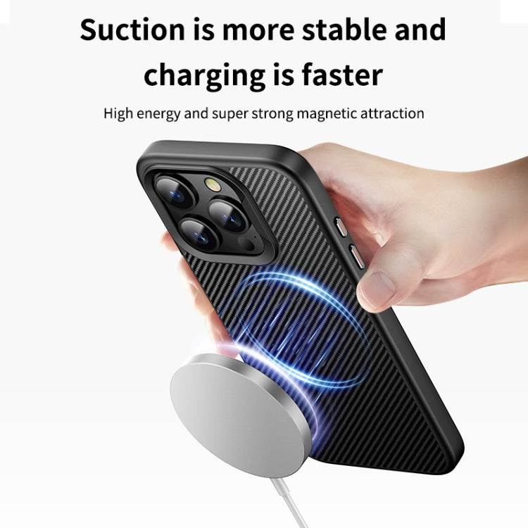 For iPhone 14 Pro Kevlar Fiber Shockproof MagSafe Phone Case(Black) - iPhone 14 Pro Cases by PMC TechLife | Online Shopping South Africa | PMC TechLife | Buy Now Pay Later Mobicred