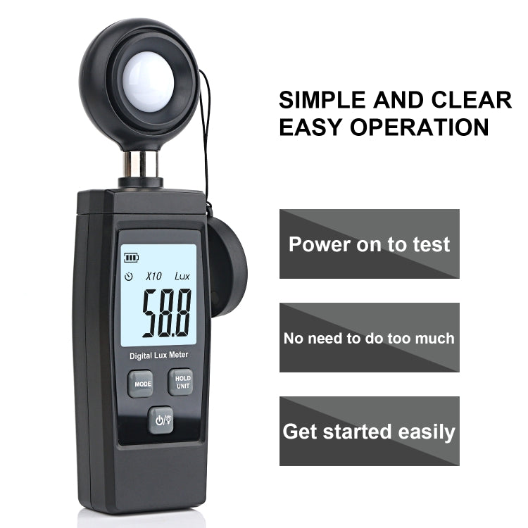 RZ851 Digital Light Meter, Range: 0-200,000 Lux(Black) - Light & Sound Meter by PMC TechLife | Online Shopping South Africa | PMC TechLife | Buy Now Pay Later Mobicred