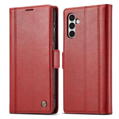 For Samsung Galaxy S24 LC.IMEEKE Skin-friendly Card Slots Leather Phone Case(Red) - Galaxy S24 5G Cases by LC.IMEEKE | Online Shopping South Africa | PMC Jewellery | Buy Now Pay Later Mobicred