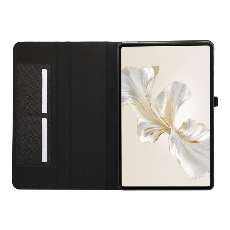For Honor Pad 9 Fabric Texture Horizontal Flip Leather Tablet Case(Black) - Honor by PMC TechLife | Online Shopping South Africa | PMC TechLife | Buy Now Pay Later Mobicred