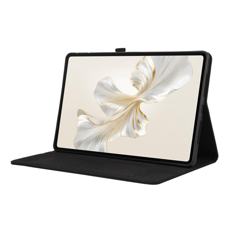 For Honor Pad 9 Fabric Texture Horizontal Flip Leather Tablet Case(Black) - Honor by PMC TechLife | Online Shopping South Africa | PMC TechLife | Buy Now Pay Later Mobicred