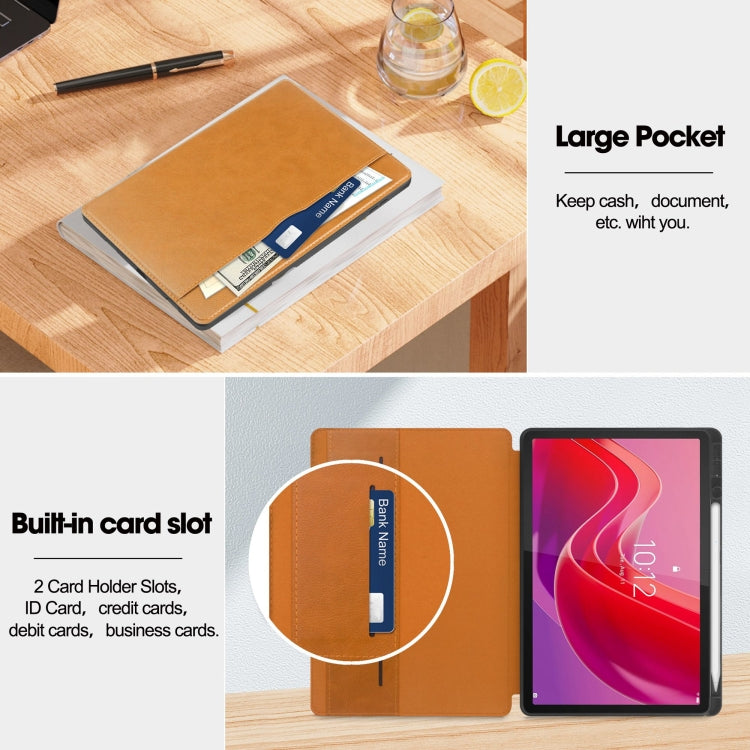 For Lenovo Tab M11/ Xiaoxin Pad 11 2024 Ultimate Pure Color Leather Smart Tablet Case(Brown) - Lenovo by PMC TechLife | Online Shopping South Africa | PMC TechLife | Buy Now Pay Later Mobicred
