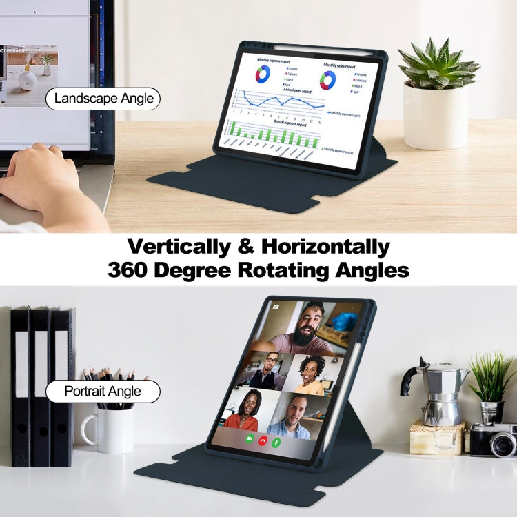 For Lenovo Tab M11/Xiaoxin Pad 11 2024 360 Rotation Transparent Smart Leather Case(Dark Blue) - Lenovo by PMC Jewellery | Online Shopping South Africa | PMC Jewellery | Buy Now Pay Later Mobicred