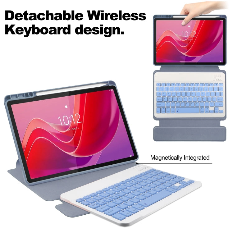 For Lenovo Tab M11/Xiaoxin Pad 11 2024 360 Rotation Transparent Smart Leather Case with Keyboard(Lavender) - free shipping - PMC Jewellery - Order now!