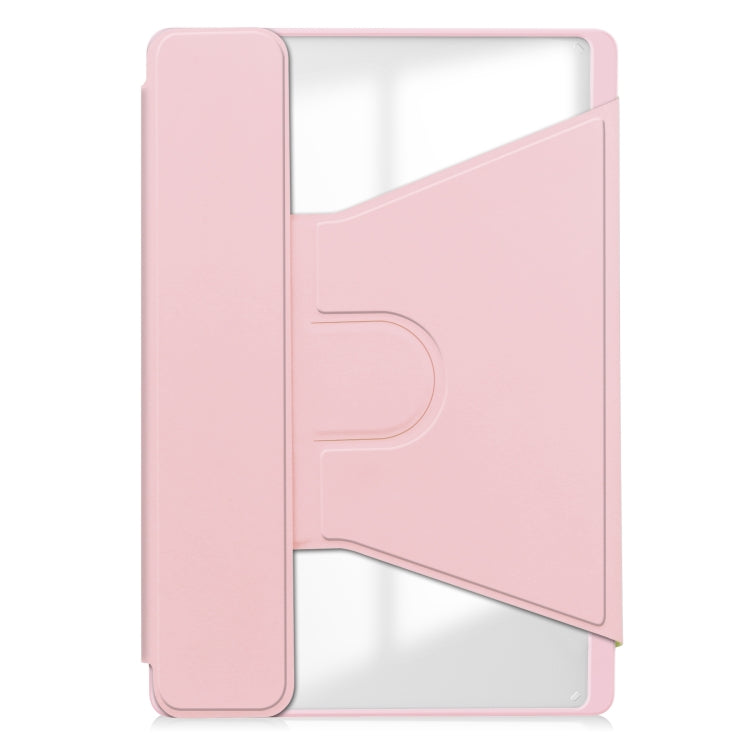 For Lenovo Tab M11/Xiaoxin Pad 11 2024 360 Rotation Transparent Smart Leather Case with Keyboard(Pink) - free shipping - PMC Jewellery - Order now!