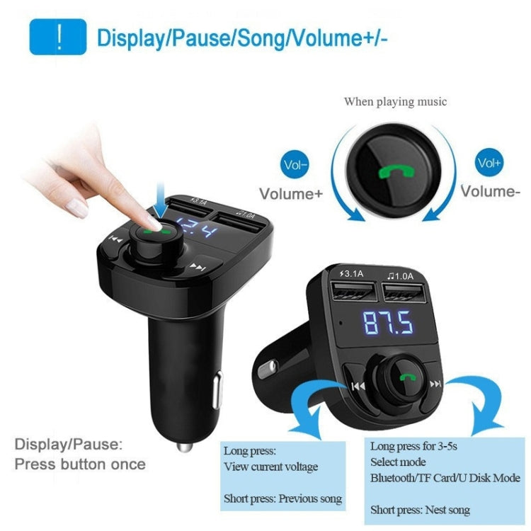 X8 Car MP3 Wireless Stereo Music Player FM Transmitter(Black) - Bluetooth Car Kits by PMC Jewellery | Online Shopping South Africa | PMC Jewellery | Buy Now Pay Later Mobicred