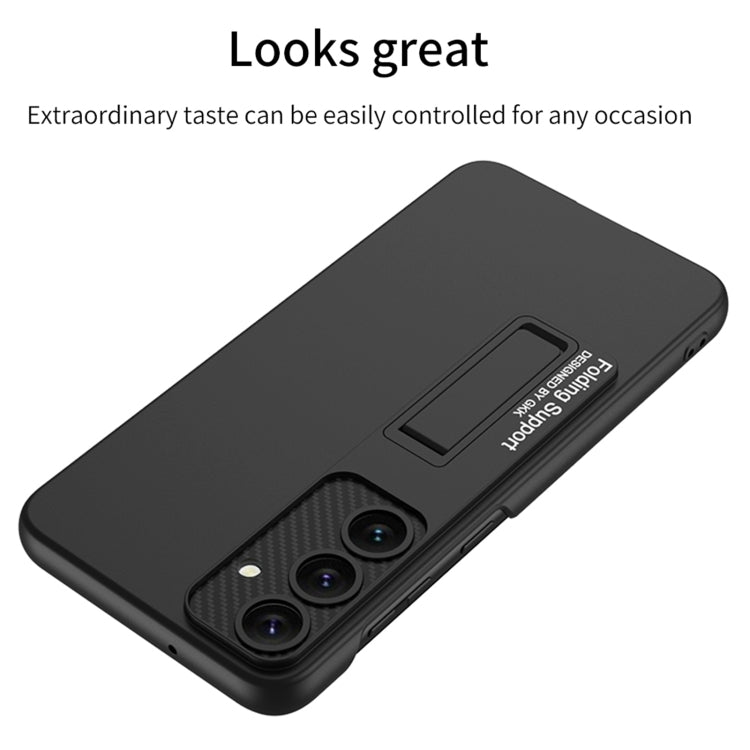 For Samsung Galaxy S24 5G GKK Ultra-thin Shockproof Phone Case with Holder(Black) - Galaxy S24 5G Cases by GKK | Online Shopping South Africa | PMC Jewellery | Buy Now Pay Later Mobicred