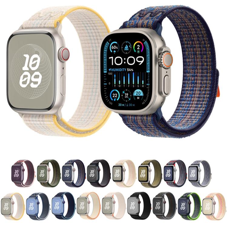 For Apple Watch Series 10 46mm / 9 45mm Loop Nylon Watch Band(Starlight) - free shipping - PMC TechLife - Order now!