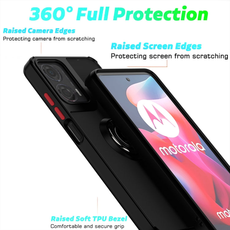 For Motorola Moto G24 / G04 Q Shadow 1 Series TPU + PC Phone Case with Ring(Yellow) - Motorola Cases by PMC TechLife | Online Shopping South Africa | PMC TechLife | Buy Now Pay Later Mobicred