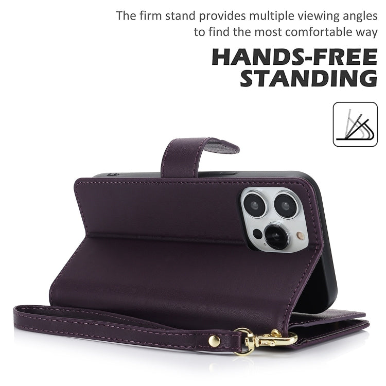 For iPhone 16 Pro Multi-Card Wallet RFID Leather Phone Case(Dark Purple) - iPhone 16 Pro Cases by PMC TechLife | Online Shopping South Africa | PMC TechLife | Buy Now Pay Later Mobicred