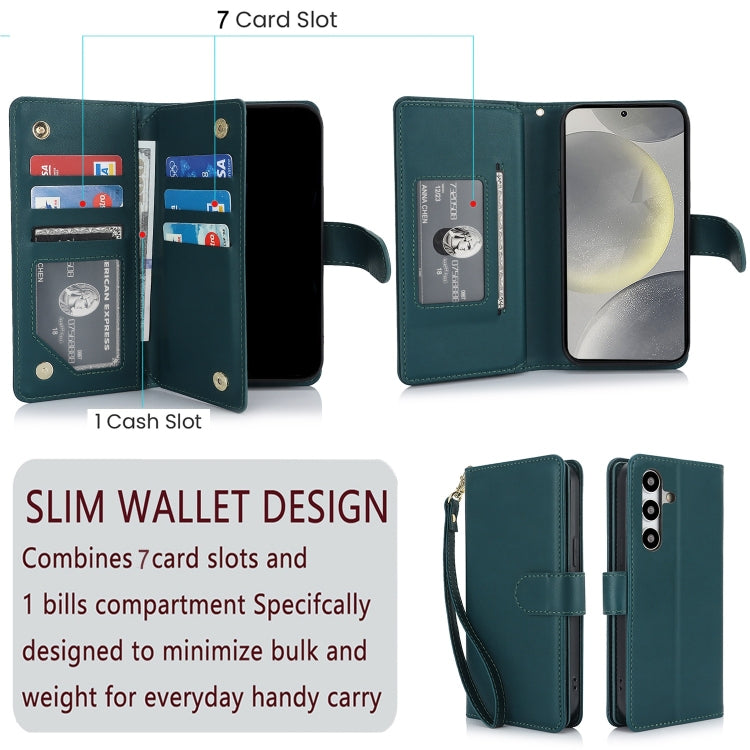 For Samsung Galaxy S24 / S25 5G Multi-Card Wallet RFID Leather Phone Case(Green) - Galaxy S24 5G Cases by PMC TechLife | Online Shopping South Africa | PMC TechLife | Buy Now Pay Later Mobicred