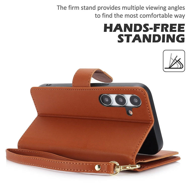 For Samsung Galaxy S24 / S25 5G Multi-Card Wallet RFID Leather Phone Case(Brown) - Galaxy S24 5G Cases by PMC TechLife | Online Shopping South Africa | PMC TechLife | Buy Now Pay Later Mobicred