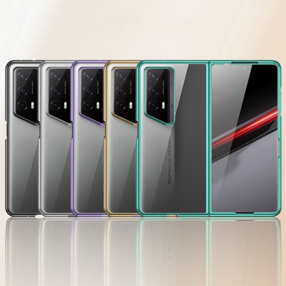 For Honor Magic V2 RSR Porsche Design Transparent Electroplating All-inclusive Folding Phone Case(Green) - Honor Cases by PMC Jewellery | Online Shopping South Africa | PMC Jewellery | Buy Now Pay Later Mobicred