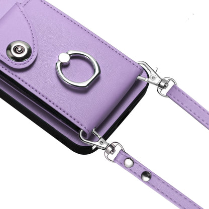 For Xiaomi Redmi Note 13 Pro 4G Global Organ Card Bag Ring Holder Phone Case with Long Lanyard(Purple) - Note 13 Pro Cases by PMC Jewellery | Online Shopping South Africa | PMC Jewellery | Buy Now Pay Later Mobicred