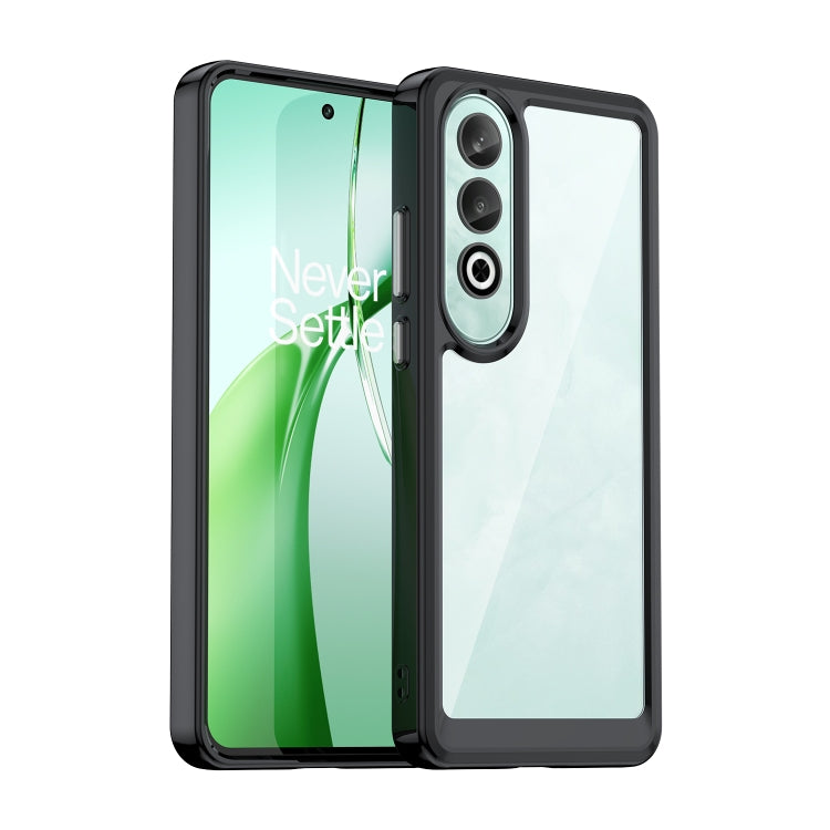 For OnePlus Nord CE4 Colorful Series Acrylic Hybrid TPU Phone Case(Black) - OnePlus Cases by PMC Jewellery | Online Shopping South Africa | PMC Jewellery | Buy Now Pay Later Mobicred