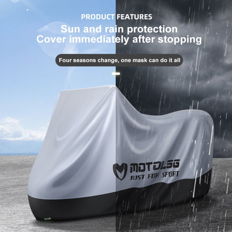MOTOLSG Motorcycle Waterproof Sunproof Dustproof Thickening Cover, Size:XL(Silver) - Raincoat by MOTOLSG | Online Shopping South Africa | PMC TechLife | Buy Now Pay Later Mobicred