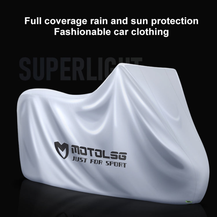 MOTOLSG Motorcycle Waterproof Sunproof Dustproof Thickening Cover, Size:XL(Silver Black) - Raincoat by MOTOLSG | Online Shopping South Africa | PMC TechLife | Buy Now Pay Later Mobicred