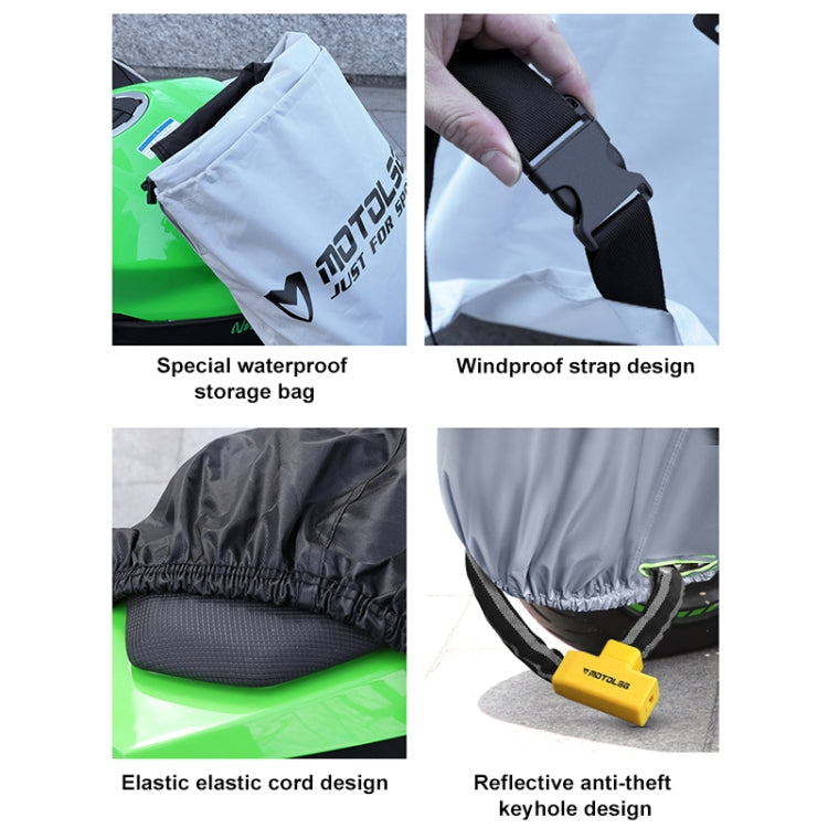 MOTOLSG Motorcycle Waterproof Sunproof Dustproof Thickening Cover, Size:XL(Silver Black) - Raincoat by MOTOLSG | Online Shopping South Africa | PMC TechLife | Buy Now Pay Later Mobicred