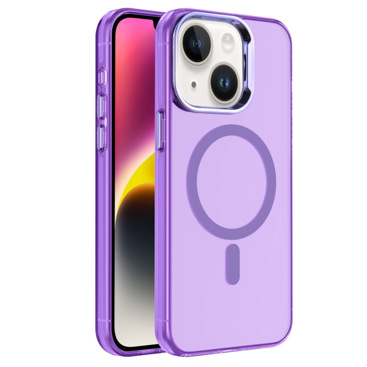 For iPhone 14 Electroplated IMD Magsafe PC Hybrid TPU Phone Case(Purple) - iPhone 14 Cases by PMC TechLife | Online Shopping South Africa | PMC TechLife