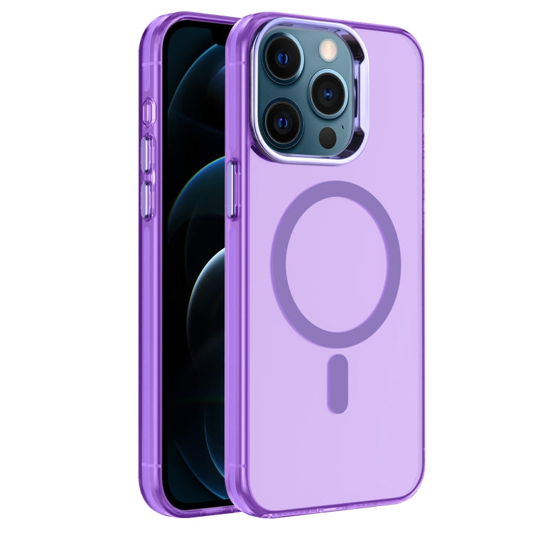 For iPhone 12 Pro Electroplated IMD Magsafe PC Hybrid TPU Phone Case(Purple) - iPhone 12 / 12 Pro Cases by PMC TechLife | Online Shopping South Africa | PMC TechLife