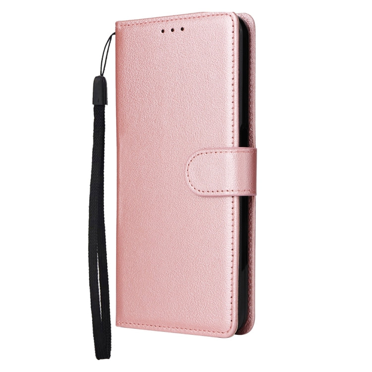 For OPPO A17 4G / A17k 3-Card Slots Multifunctional Leather Phone Case(Rose Gold) - OPPO Cases by PMC Jewellery | Online Shopping South Africa | PMC Jewellery | Buy Now Pay Later Mobicred