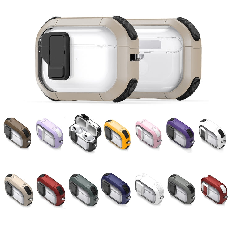 For AirPods 3 DUX DUCIS PECN Series Split Two-color Transparent Earphone Case with Hook(Purple Black) - For AirPods 3 by DUX DUCIS | Online Shopping South Africa | PMC Jewellery | Buy Now Pay Later Mobicred