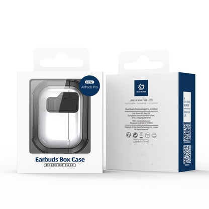 For AirPods 1/2 DUX DUCIS PECN Series Split Two-color Transparent Earphone Case with Hook(White Black) - For AirPods 1/2 by DUX DUCIS | Online Shopping South Africa | PMC Jewellery | Buy Now Pay Later Mobicred