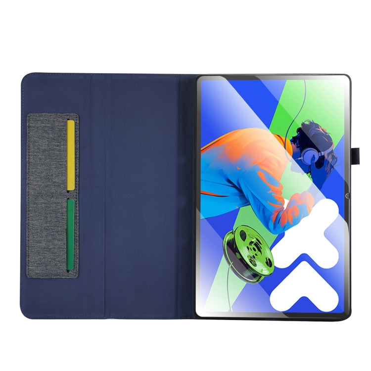 For Lenovo Tab P12 12.7 2025 Fabric Leather Tablet Case(Blue) - Lenovo by PMC TechLife | Online Shopping South Africa | PMC TechLife | Buy Now Pay Later Mobicred