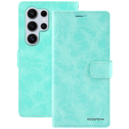 For Samsung Galaxy S24 Ultra 5G GOOSPERY BLUE MOON Crazy Horse Texture Leather Phone Case(Mint Green) - Galaxy S24 Ultra 5G Cases by GOOSPERY | Online Shopping South Africa | PMC Jewellery | Buy Now Pay Later Mobicred