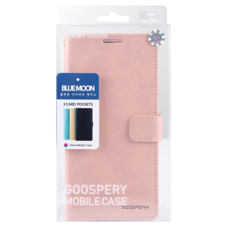 For Samsung Galaxy S24 Ultra 5G GOOSPERY BLUE MOON Crazy Horse Texture Leather Phone Case(Rose Gold) - Galaxy S24 Ultra 5G Cases by GOOSPERY | Online Shopping South Africa | PMC Jewellery | Buy Now Pay Later Mobicred