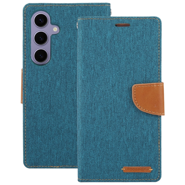 For Samsung Galaxy S24+ 5G GOOSPERY CANVAS DIARY Fabric Texture Flip Leather Phone Case(Green) - Galaxy S24+ 5G Cases by GOOSPERY | Online Shopping South Africa | PMC Jewellery | Buy Now Pay Later Mobicred