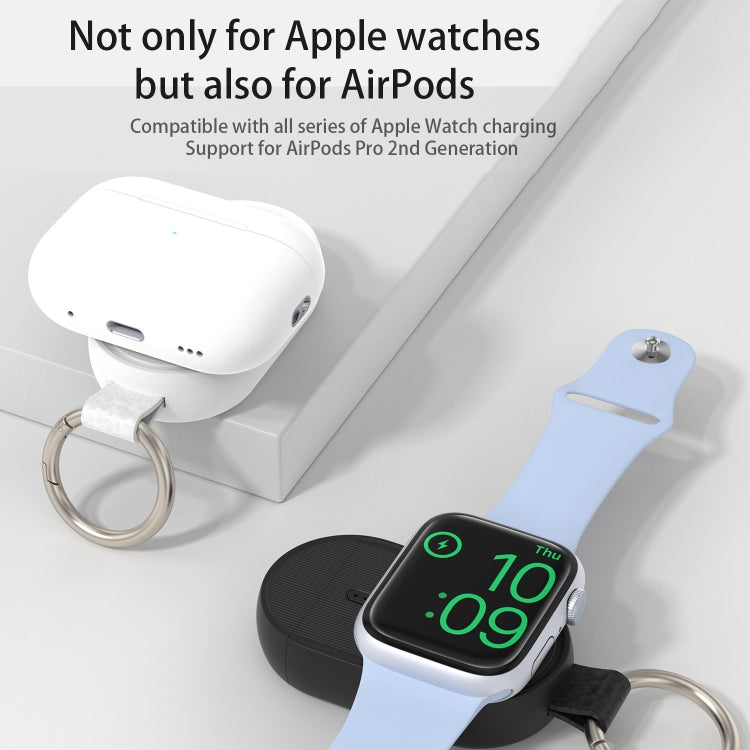 For Apple Watch / AirPods Series U20A Portable Magnetic Wireless Charger(Black) - Charger / Holder by PMC TechLife | Online Shopping South Africa | PMC TechLife