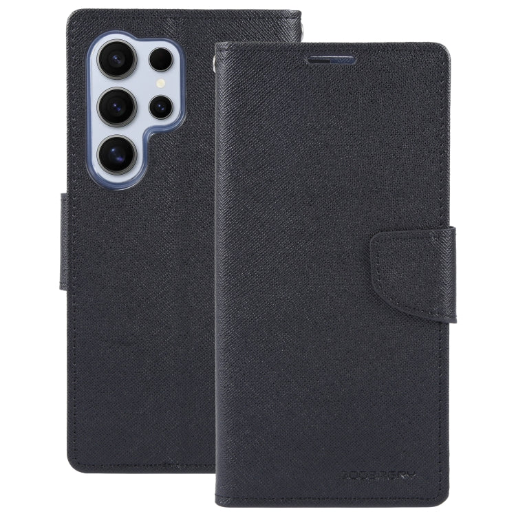 For Samsung Galaxy S24 Ultra 5G GOOSPERY FANCY DIARY Cross Texture Leather Phone Case(Black) - Galaxy S24 Ultra 5G Cases by GOOSPERY | Online Shopping South Africa | PMC Jewellery | Buy Now Pay Later Mobicred