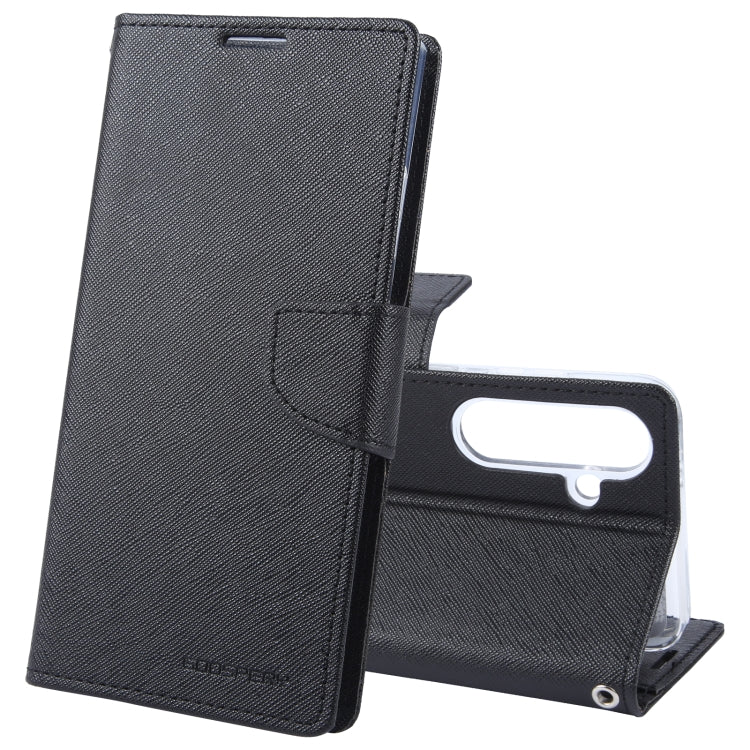 For Samsung Galaxy S24+ 5G GOOSPERY FANCY DIARY Cross Texture Leather Phone Case(Black) - Galaxy S24+ 5G Cases by GOOSPERY | Online Shopping South Africa | PMC Jewellery | Buy Now Pay Later Mobicred