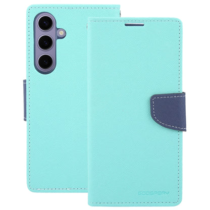 For Samsung Galaxy S24 5G GOOSPERY FANCY DIARY Cross Texture Leather Phone Case(Mint Green) - Galaxy S24 5G Cases by GOOSPERY | Online Shopping South Africa | PMC Jewellery | Buy Now Pay Later Mobicred