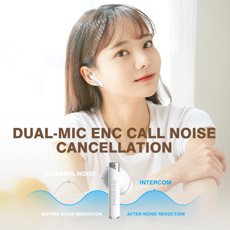 ONIKUMA T18 Bluetooth 5.3 Wireless Earphone(White) - free shipping - PMC Jewellery - Order now!